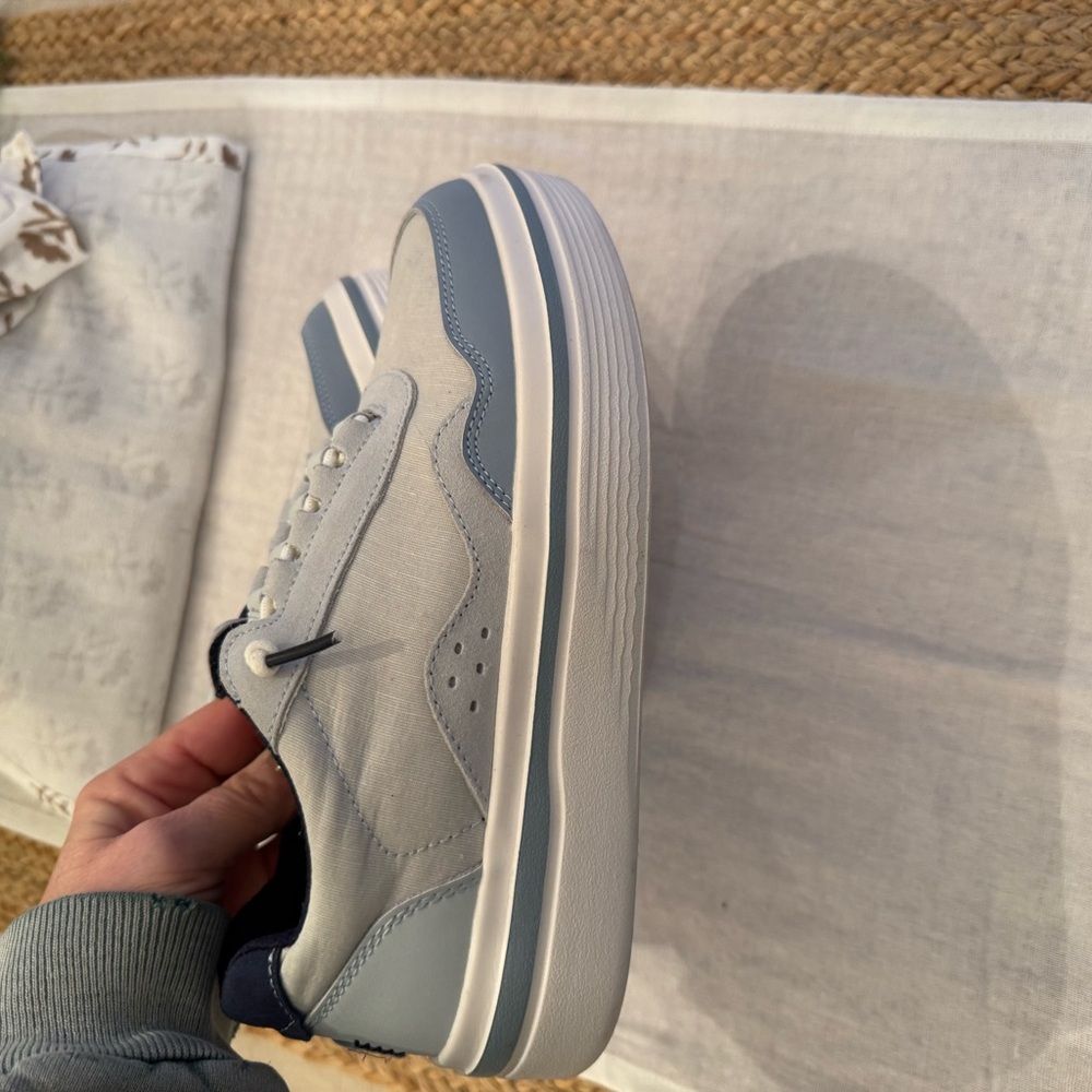 Hey Dude Light Gray and White Women's Sneakers - Picture 7 of 8